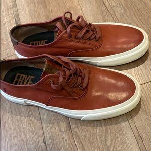 Brick Red Ludlow Kid Leather Oxford Sneaker - Men